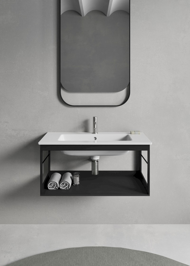 PURA konstrukce pod umyvadlo 82x46cm, černá mat MSP8228