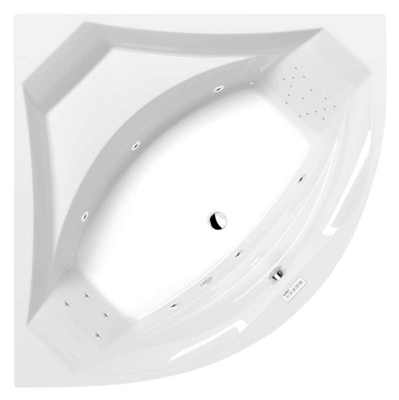 ROSANA hydromasážní vana, 140x140x49cm, Highline Hydro, chrom 64119.5010