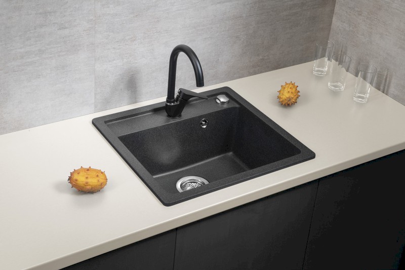 CORNELI stojánková dřezová baterie, černá mat CE60/15