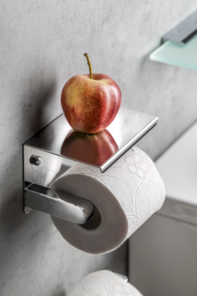 Držák toaletního papíru s poličkou, chrom 2839