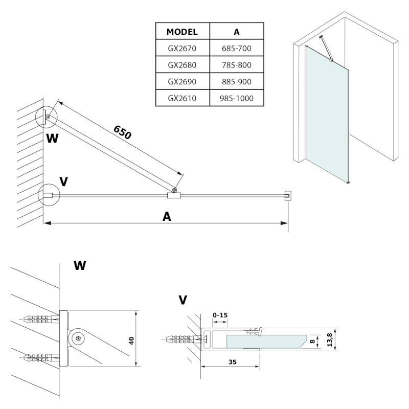 VARIO deska HPL Kara 800x2000mm GX2680