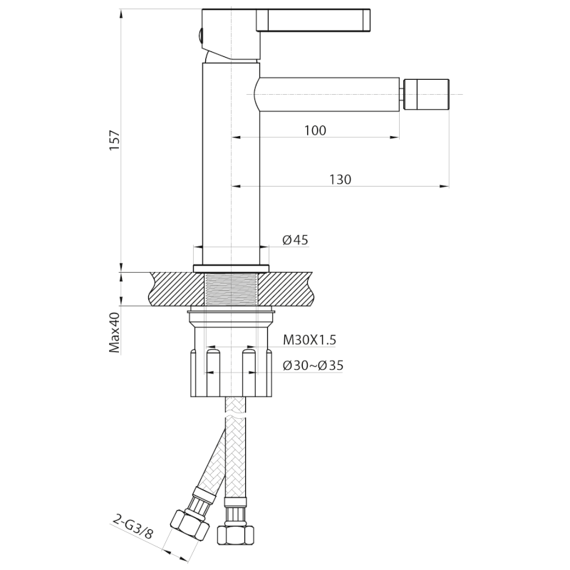 ICONIC stojánková bidetová baterie, měď mat AF003PG