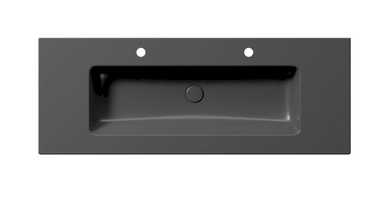 PURA keramické dvojumyvadlo Slim 122x46cm, černá mat 8887226