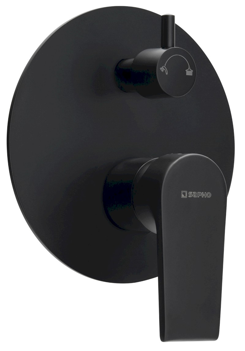 KAI podomítková sprchová baterie, 2 výstupy, otočný přepínač, černá mat KA43/15