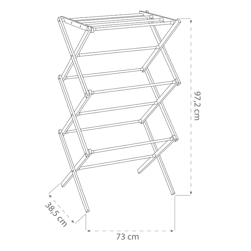 CIKCAK skládací stojan na ručníky 73x97x39 cm, jasan SP621