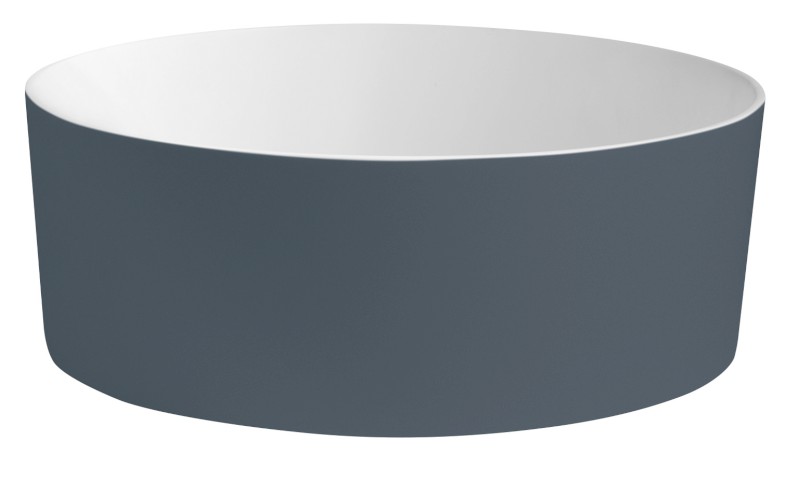 THIN umyvadlo na desku, Rockstone, Ø 38 cm, siena/bílá mat WN548-42