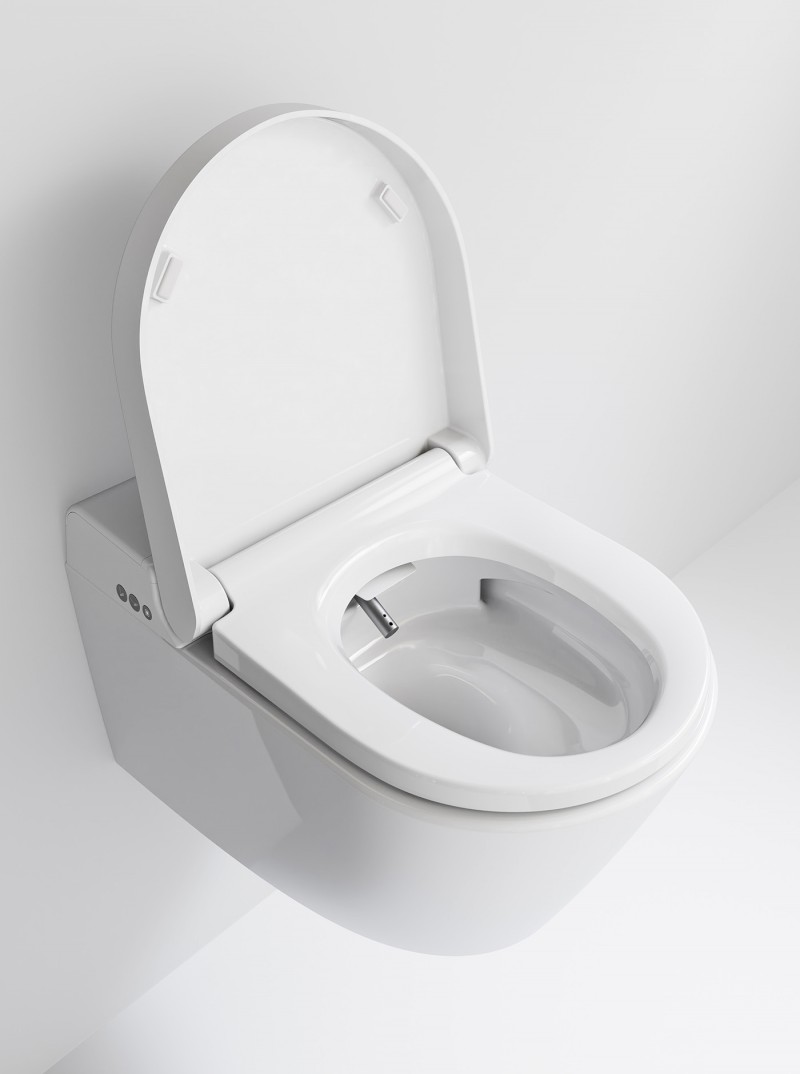 WCLEAN závěsné WC Swirlflush s integrovaným elektronickým bidetem, bílá dual-mat 7418K09