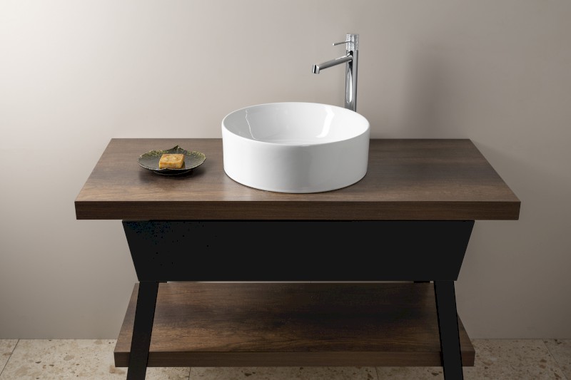 KUBE X keramické umyvadlo na desku, průměr 40cm, bílá ExtraGlaze 942611