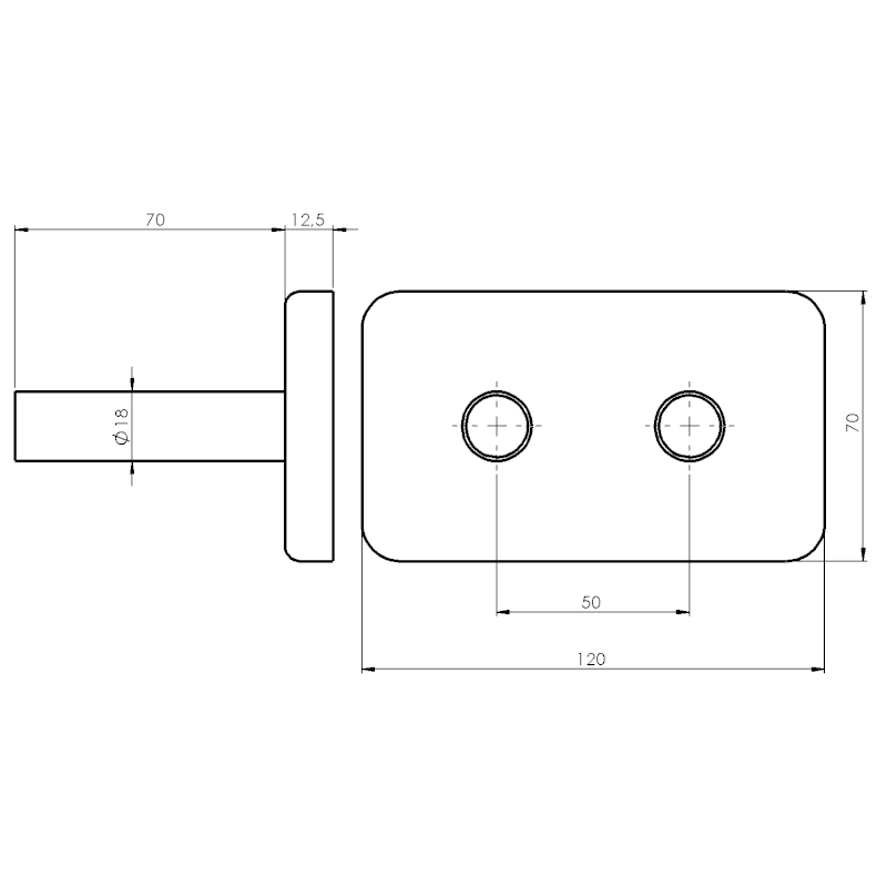 WICHER krycí rozeta pro středové připojení 50mm, chrom 600.315.1