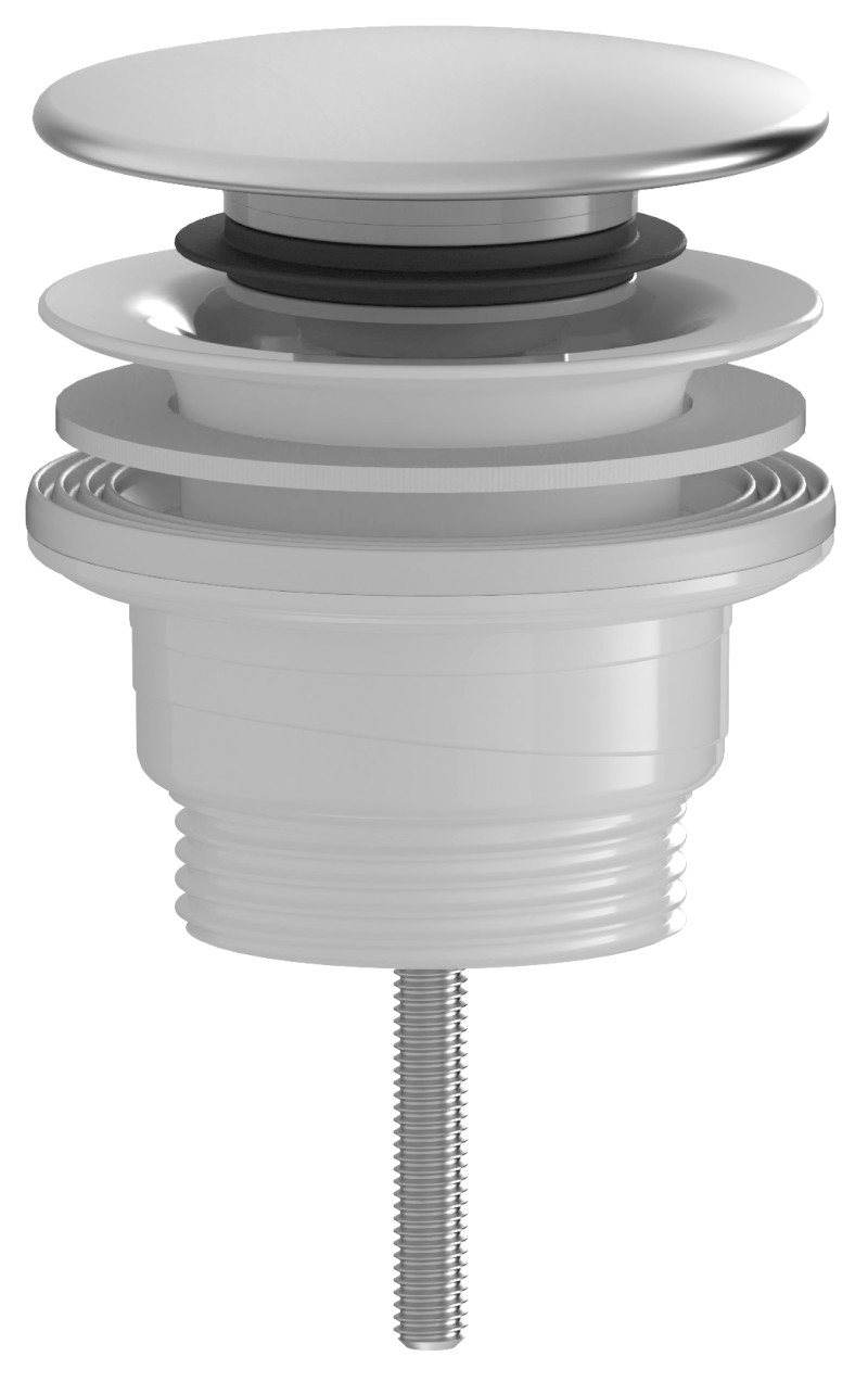 Umyvadlová výpust 5/4“, click-clack, velká zátka, 4-45mm, ABS/nerez 151.308.1