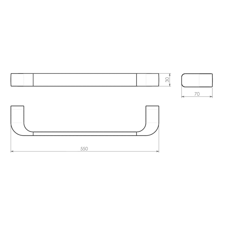 OUTLINE držák ručníků 550mm, černá mat 32215514