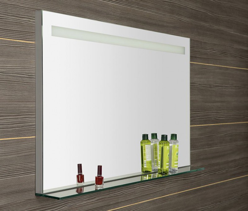 BRETO zrcadlo s LED osvětlením a policí 100x60,8cm BT100