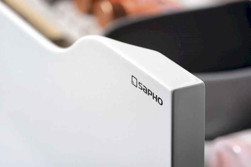 WAVE dvojumyvadlová skříňka 149,7x50x47,8cm, bílá/dub stříbrný WA150-3011