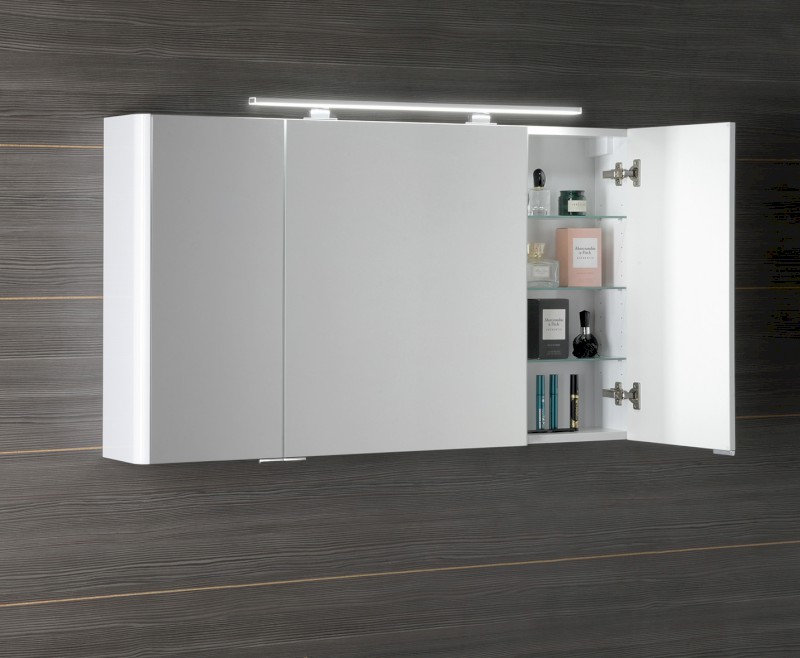 LUCIE galerka s LED osvětlením, 126x70x17cm, bílá LU125-0030