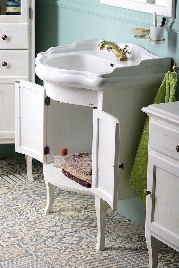 RETRO umyvadlová skříňka 60x80x45cm, starobílá 1684