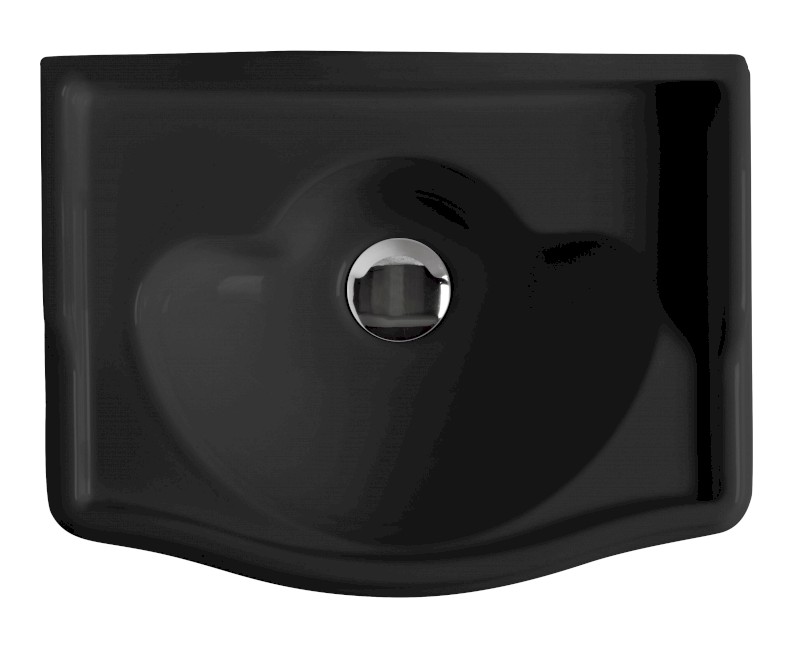 RETRO keramické umývátko 41x30cm, bez otvoru, černá mat 103331