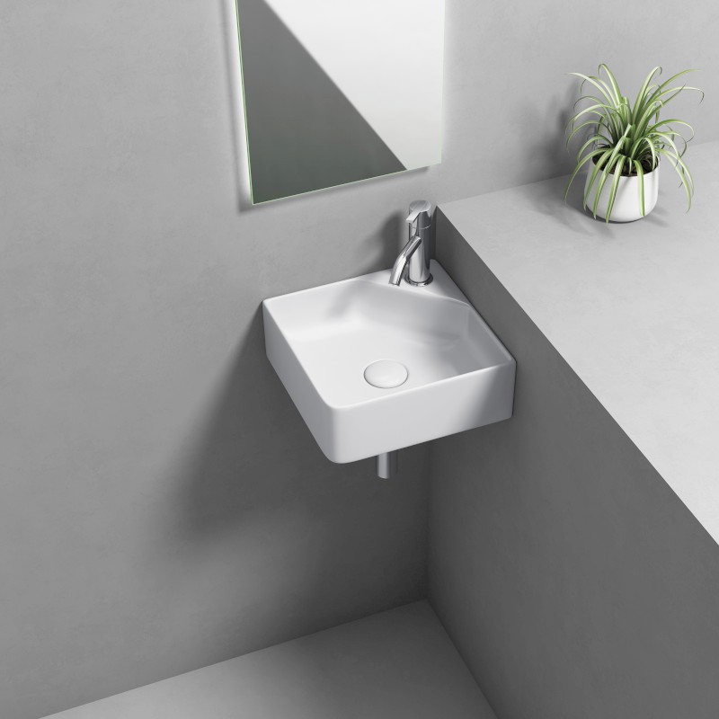 NEXA keramické umyvadlo rohové 30x30cm, bílá NP436