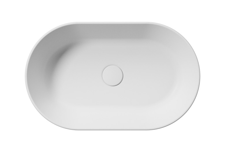 KUBE X keramické umyvadlo na desku, 60x37cm, oválné, bílá mat 945809