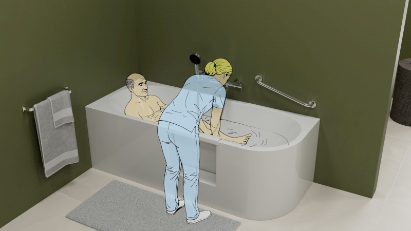 PORTAS L asymetrická vana s dvířky, 180x75x60cm, bílá 75551