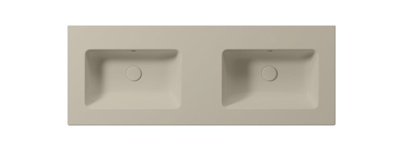 PURA keramické dvojumyvadlo Slim 122x46cm, bez otvoru, creta mat 8888008