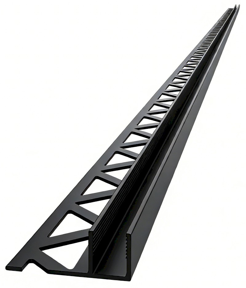 ARCHITEX sada pro uchycení skla, podlaha-stěna-strop se spádovou lištou, 1615x2600mm, levá, černá mat AX2616BL