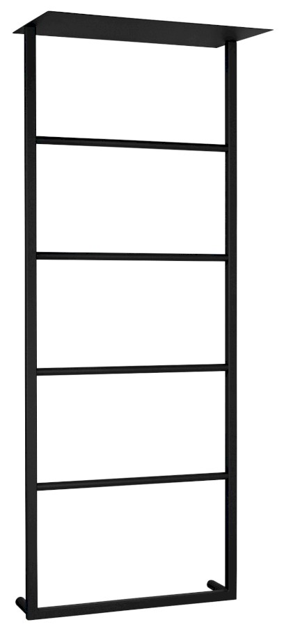 SKA nástěnný sušák ručníků s policí 454x1184x252mm, černá mat SKA701