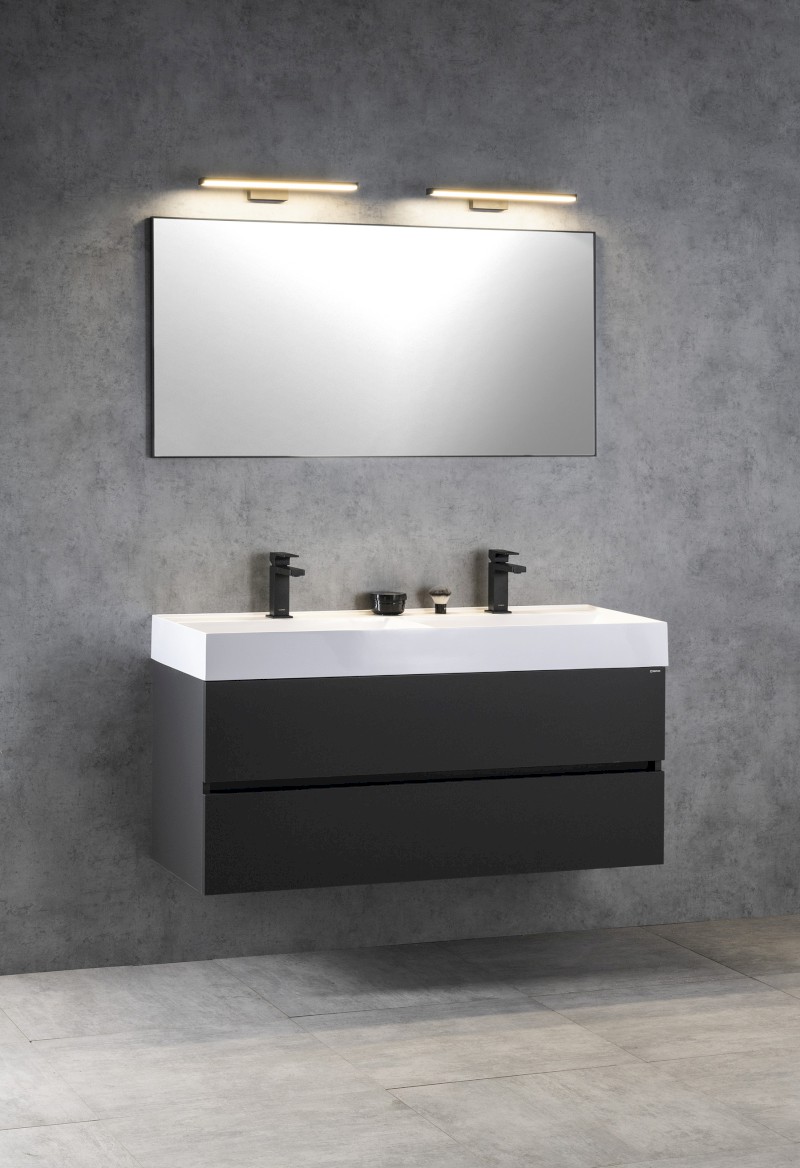 AROWANA zrcadlo v rámu 120x60cm, černá mat AWB1260