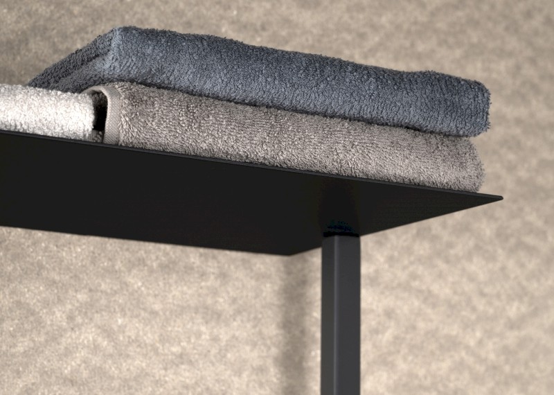 SKA nástěnný sušák ručníků s policí 454x1184x252mm, černá mat SKA701