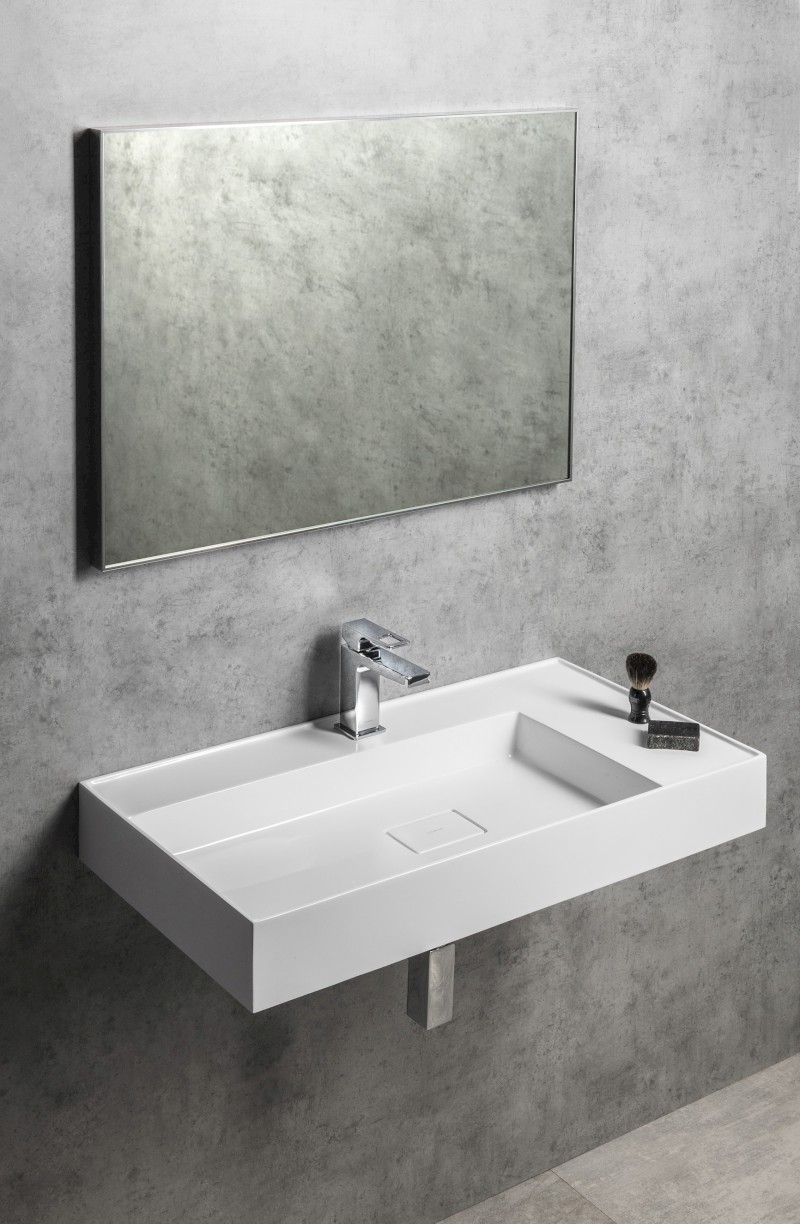 GODIVA umyvadlo, litý mramor, 83x44cm, bílá GU083L