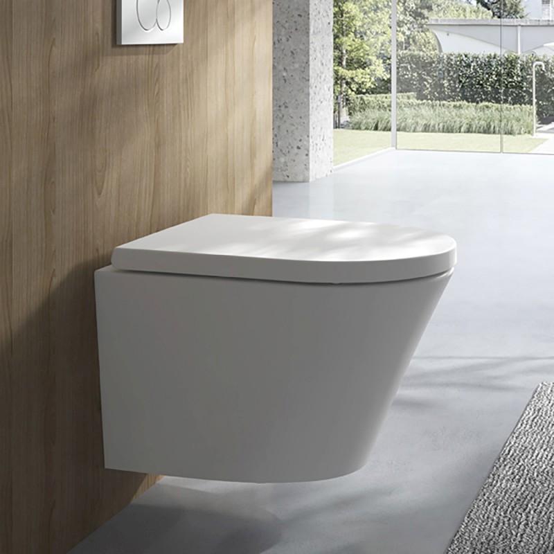 PACO SHORT závěsná WC mísa, Rimless, 36x47,5cm, bílá PZ1012SH