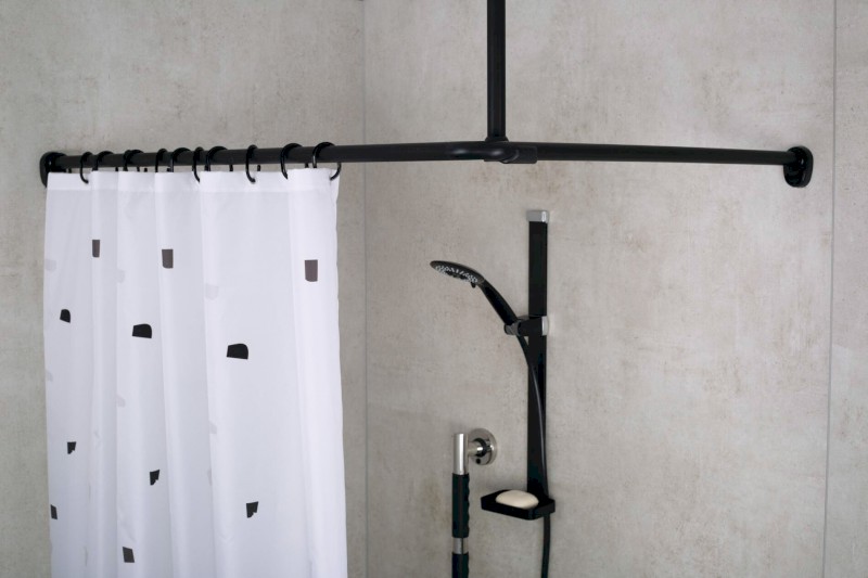 Rohová univerzální sprchová tyč, černá 59511