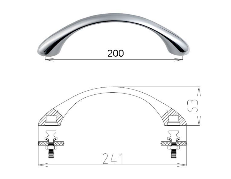 SYMMETRIC madlo do vany 240mm, chrom 250420