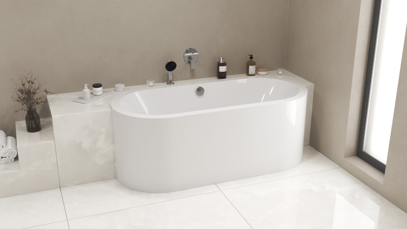 VIVA C MONOLITH oválná polozápustná vana 170x75x60cm, bílá 79119CM