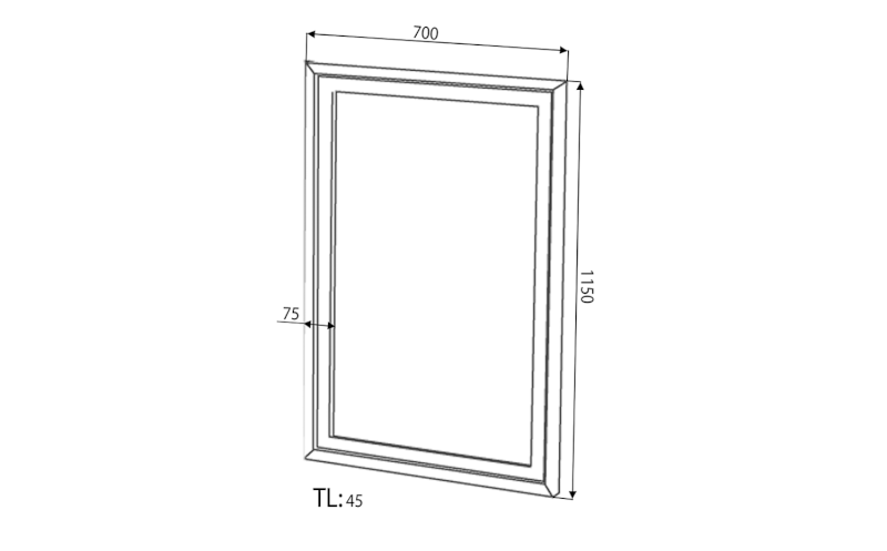 RETRO zrcadlo v dřevěném rámu 70x115cm, buk 1680
