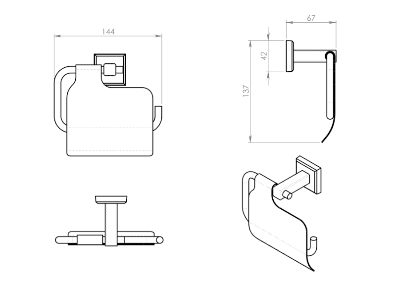 COLORADO držák toaletního papíru s krytem, chrom 6925