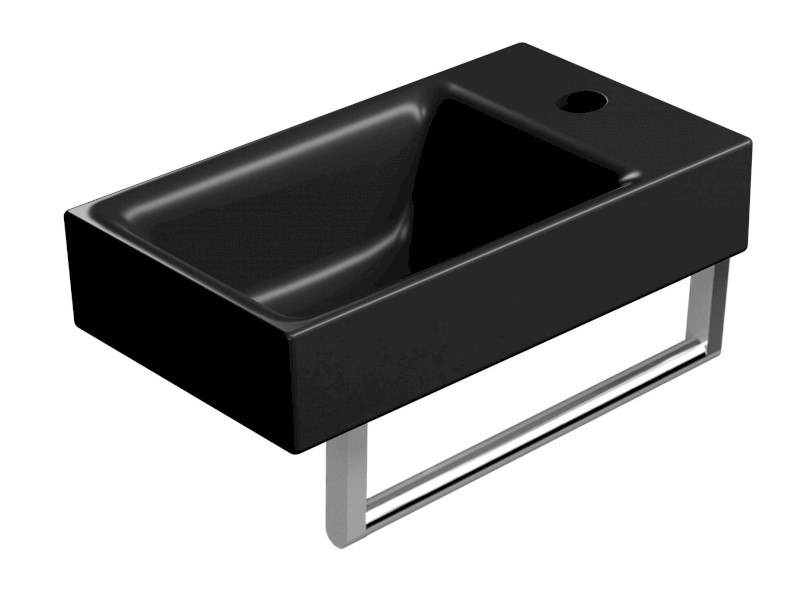 NUBES keramické umývátko 40x23cm, pravé/levé, černá mat 9636126