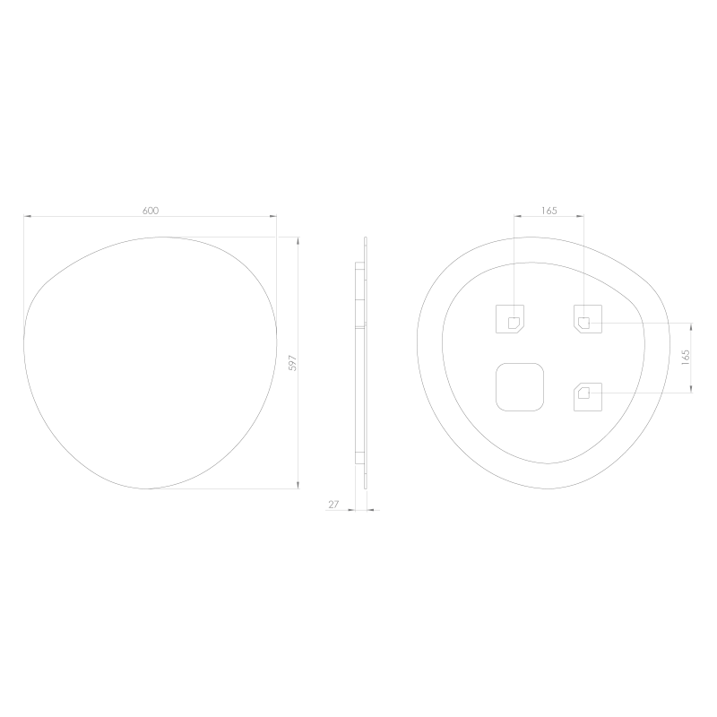 STEN zrcadlo s LED podsvícením 60x60cm NA260