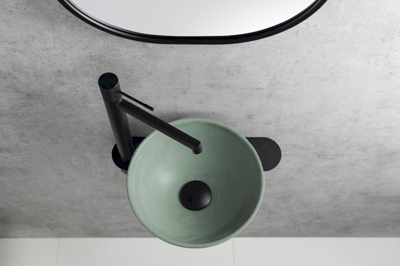 MINOR betonové umývátko na desku, Ø 26cm, zelená mat MR26023