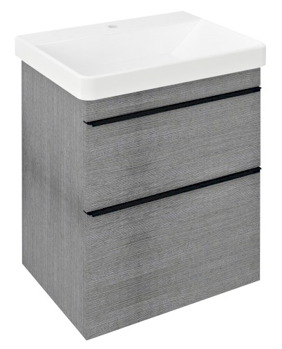 SITIA umyvadlová skříňka 56,4x70x44,2cm, 2xzásuvka, dub stříbrný SI060-1111