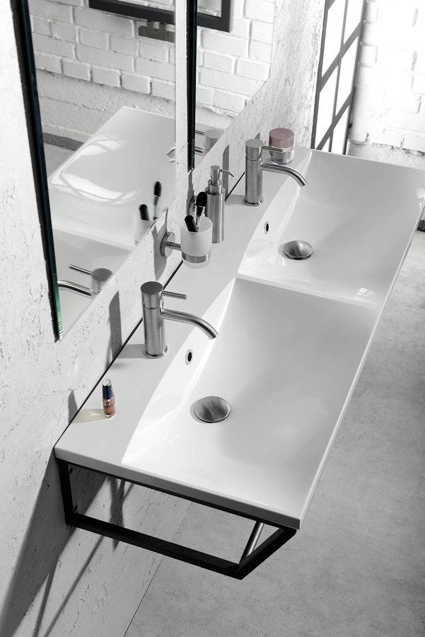 SKA konzole pod umyvadlo/desku 1200x200x460mm, černá mat SKA204