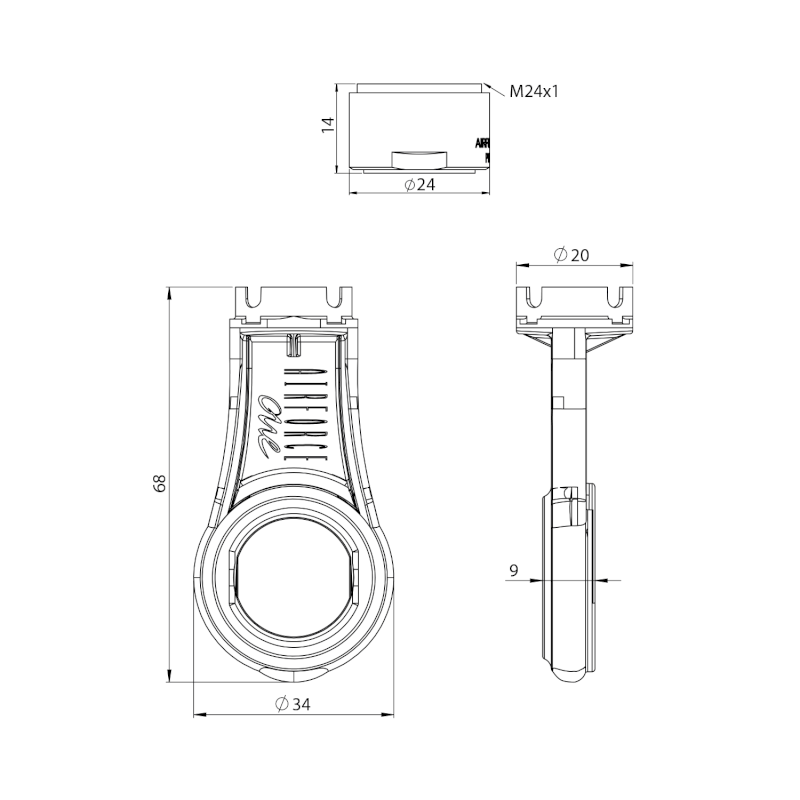 SET 3x perlátor ANTICALC, vnější závit M24x1 a klíč, chrom SETP3
