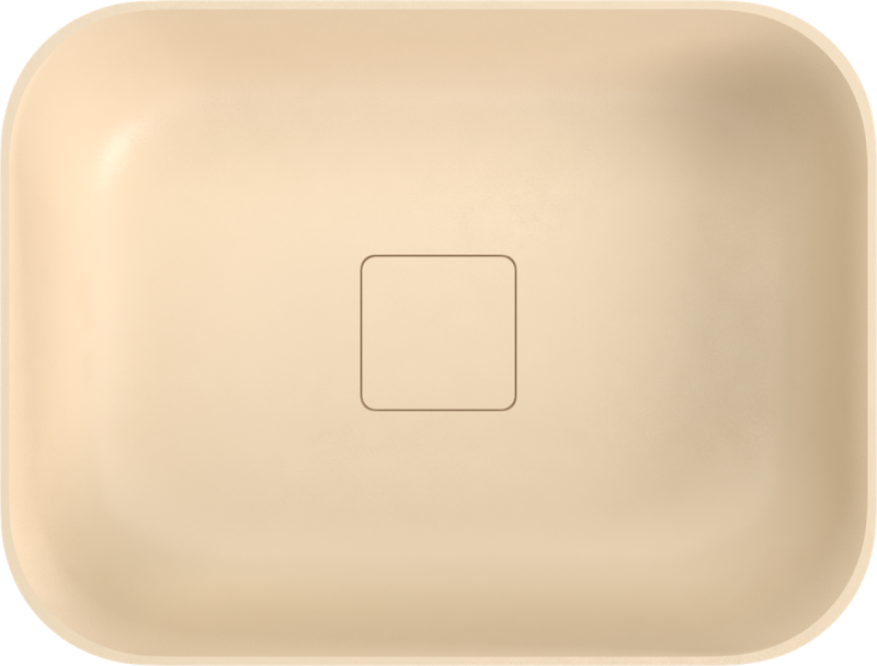 BANERA SQUARE umyvadlo na desku, litý mramor, 50x36cm, béžová mat 14596.81