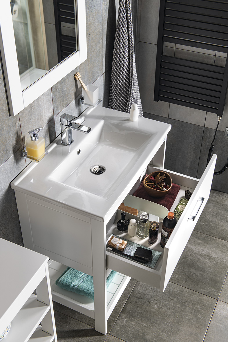 ETIDE umyvadlová skříňka 71,5x85x44 cm, bílá mat ET725