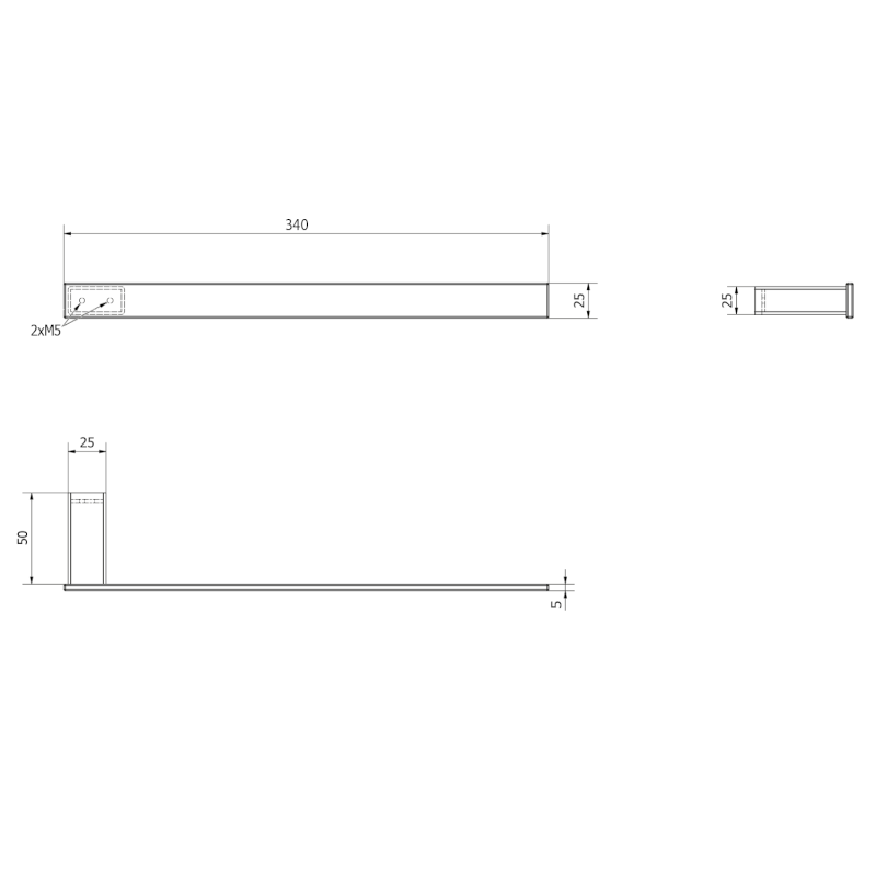 BELLA držák ručníků 340mm, chrom FA301