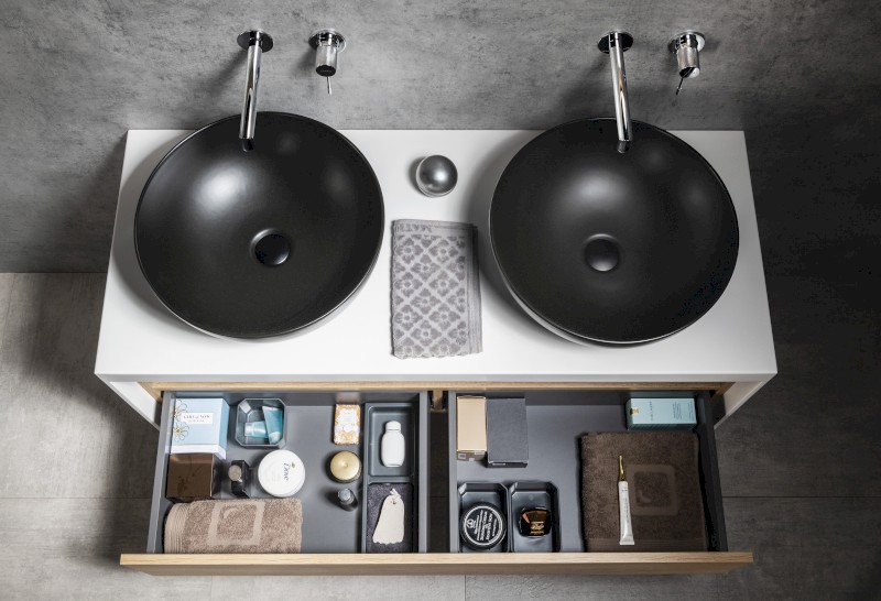 VIERA umyvadlová skříňka 120x44x50cm, bílá mat/dub Alabama VA120-2222