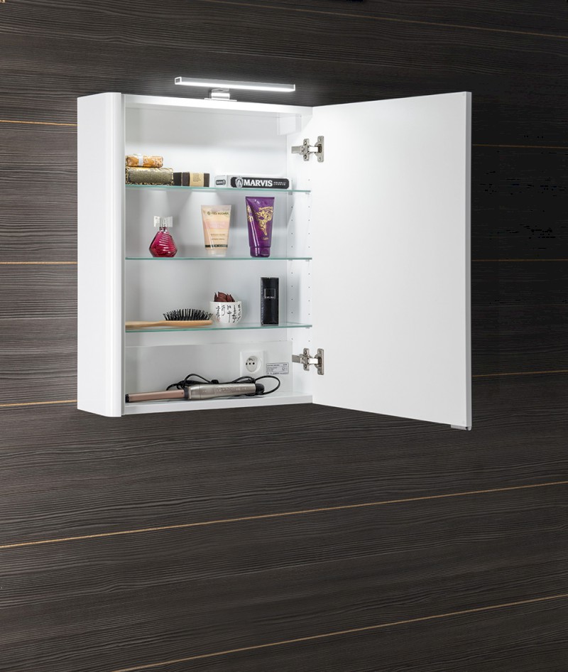 LUCIE galerka s LED osvětlením, 55x70x17cm, bílá LU055-0030