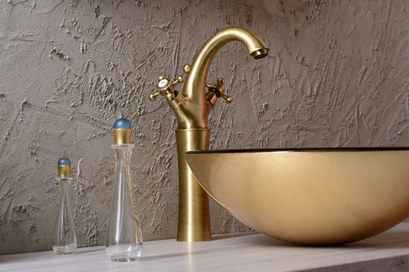 ANTEA stojánková umyvadlová baterie vysoká s výpustí, výška 300mm, bronz 3276L