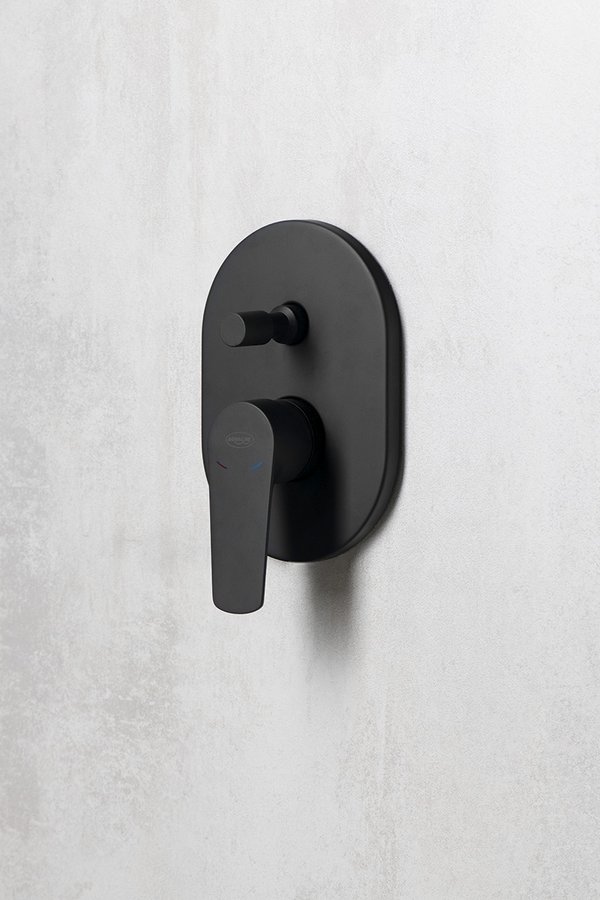 LOTTA podomítková sprchová baterie, 2 výstupy, černá mat LT742B