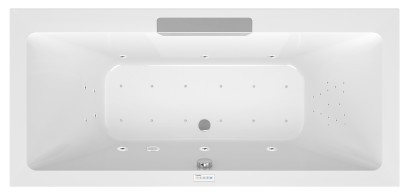 CASCATA hydromasážní vana, 185x85x45cm, kaskáda nerez, Highline Hydro-Air, chrom 73836.100.6010