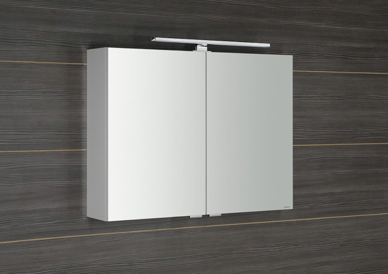 RIWA galerka s LED osvětlením, 81x70x17cm, bílá lesk RIW080-0030